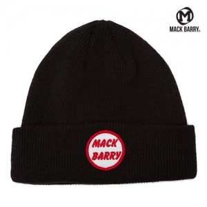 (30%OFF)MACK BARRY PATCH HEAVY WEIGHT BEANIE BLACK