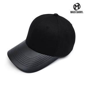MACK CURVE LTATHER CAP (B) BLACK